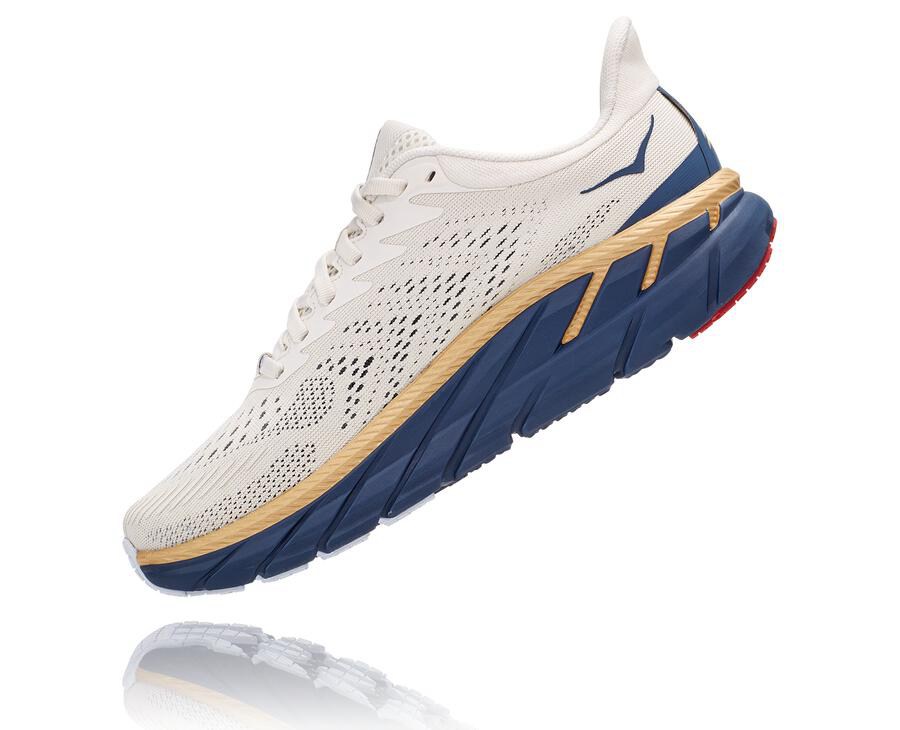 Hoka One One ランニングシューズ レディース 白/青 - クリフトン 7 - YS9478510